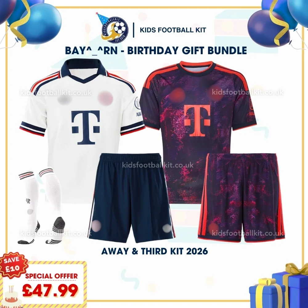 Bay^_^rn Birthday Gift Pack – Away and Third Kids Football Kit 2026/27