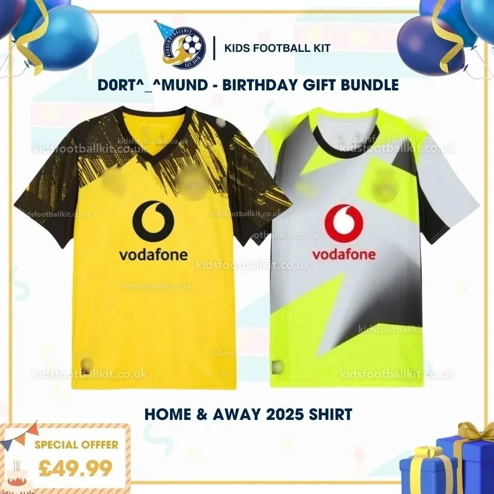 D0rt^_^mund Birthday Gift Pack – Home and Away Men Football Shirt 2025/26