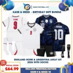 england home and argentina away kids kits 2026-KANE 9 and MESSI 10