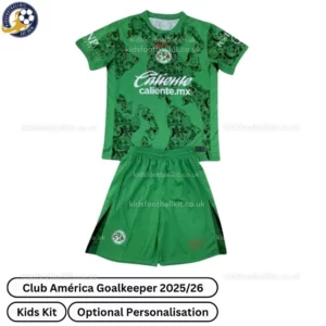 Club América Goalkeeper Kids Football Kit 2025/26 (No Socks) - Green