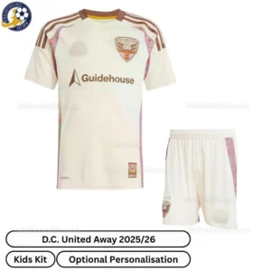 D.C. United Away Kids Football Kit 2025/26 (No Socks) - Fan version