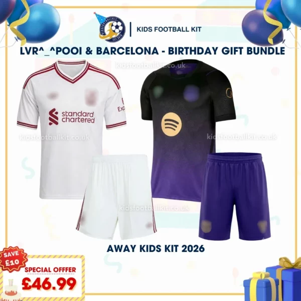 l-p and barcelona away kids kits 2026
