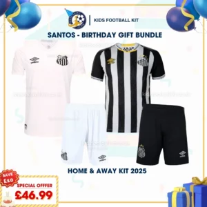 santos home and away kids kits 2025
