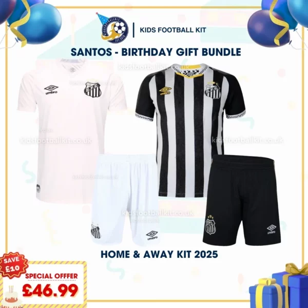 santos home and away kids kits 2025