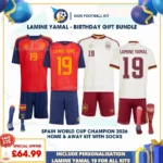 spain home and away kids kit 26-LAMINE YAMAL 19