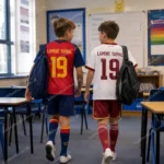 spain home and away kids kit 26-LAMINE YAMAL 19-image