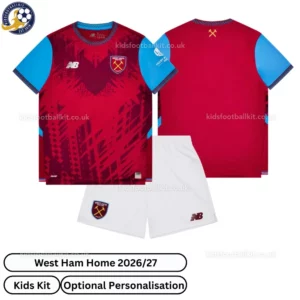 West Ham United Home Kids Football Kit 2026/27 (No socks)