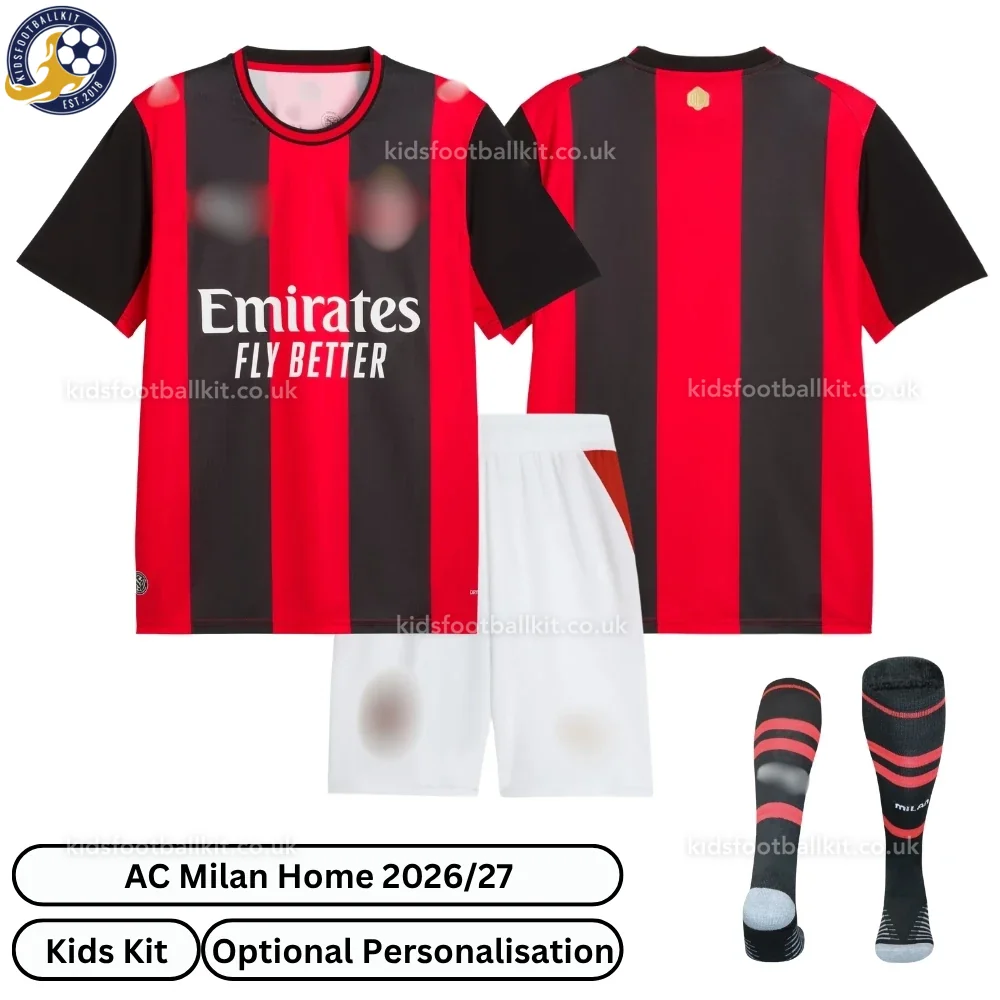AC Milan Home Kids Football Kit 2026/27 (With socks)