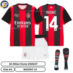 AC Milan Home Kids Kit 26_27-over view-MODRIĆ 14