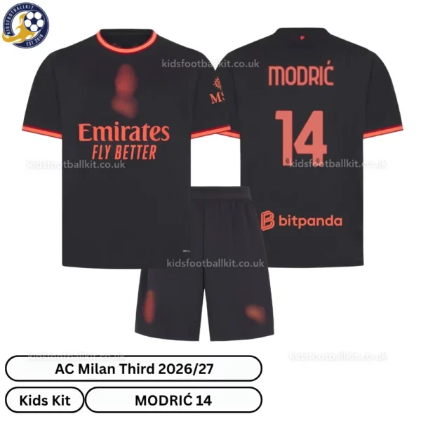 AC Milan Third Kids Kit 26_27-over view-MODRIĆ 14