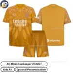 Ac Milan Goalkeeper kids kit 26_27-over view-Gold