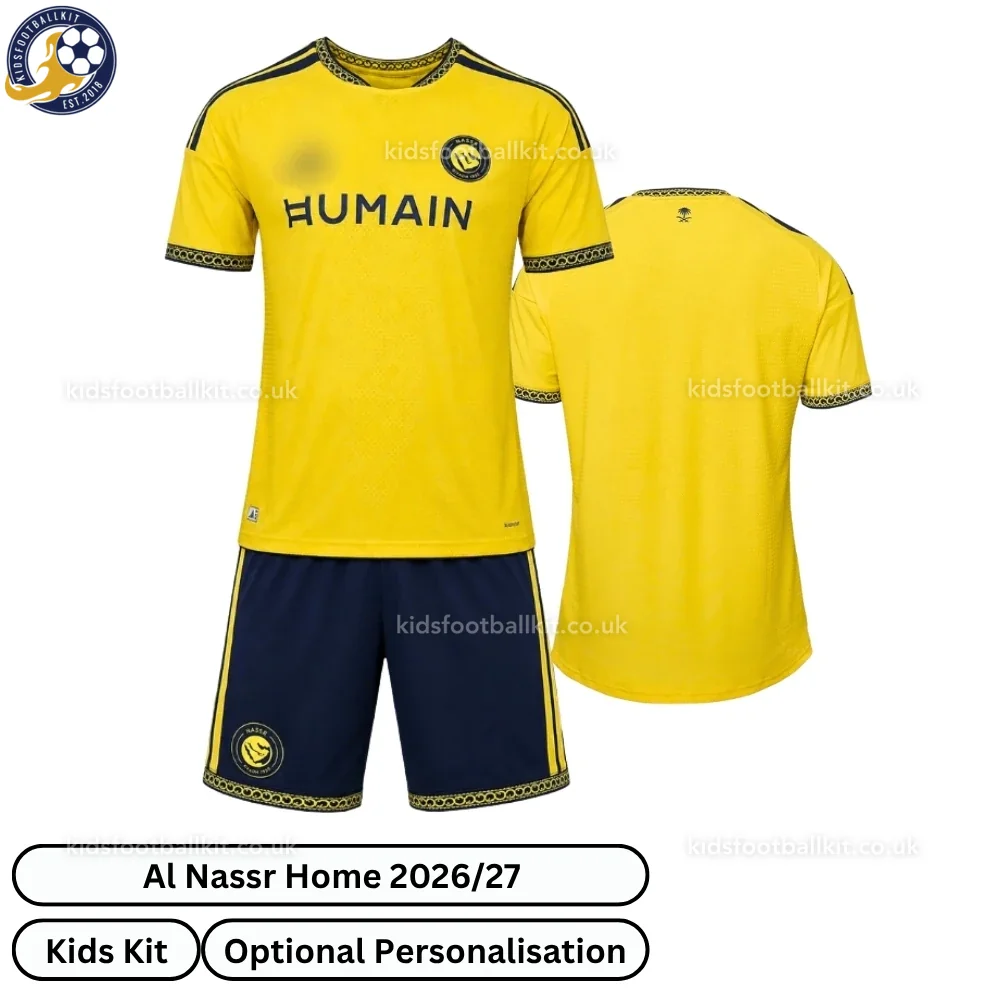 Al Nassr Home Kids Football Kit 2026/27 (No Socks)