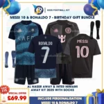 Al Nassr away & Inter Miami away Kids Football Kit 25_26 - RONALDO 7 & MESSI 10-p