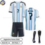 Argentina-Home-Kids-Football-Kit-2026-DE-PAUL-7-over-view-with-socks-re