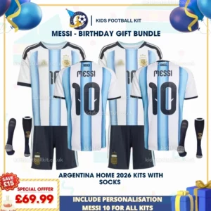 Argentina Home Kids Kits 2026 - MESSI 10-p