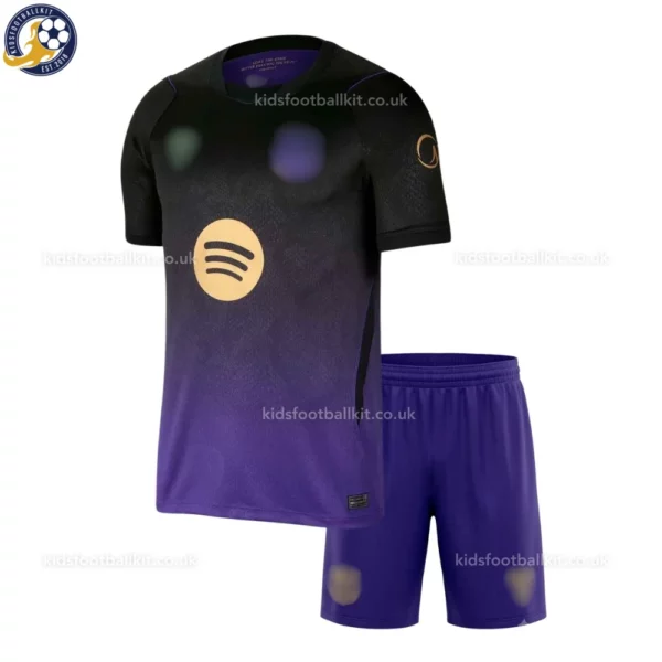 Barcelona Away Kids Kit 26_27-front view