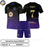 Barcelona Away Kids Kit 26_27-over view-FERRAN 7