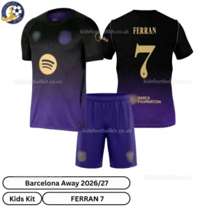 Barcelona Away Kids Kit 26_27-over view-FERRAN 7