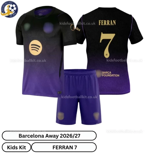Barcelona Away Kids Kit 26_27-over view-FERRAN 7