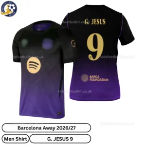 Barcelona Away Men Shirt 26_27-over view-G. JESUS 9