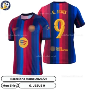 Barcelona Home Men Shirt 26_27-over view-G. JESUS 9