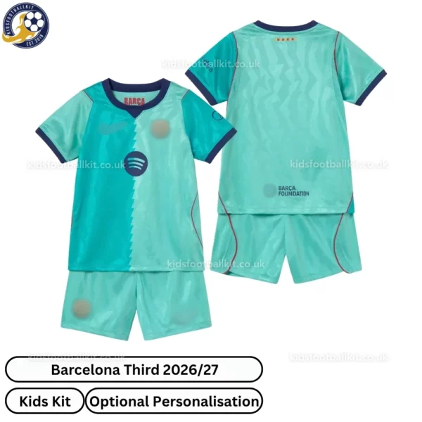 Barcelona Third kids kit 26_27-over view