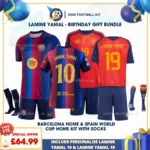 Barcelona and Spain Home Kids Kit 2026 - LAMINE YAMAL 10 and LAMINE YAMAL 19