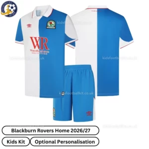 Blackburn Rovers Home kids kit 26_27-over view