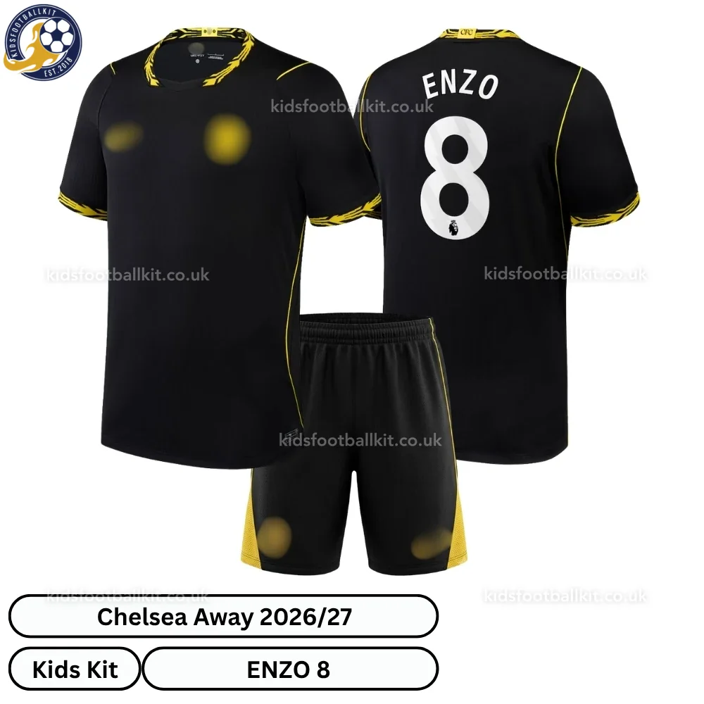 Chelsea Away Kids Football Kit 2026/27 – ENZO 8 (No Socks)
