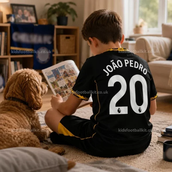Chelsea Away Kids Kit 26_27-over view-João Pedro 20-image