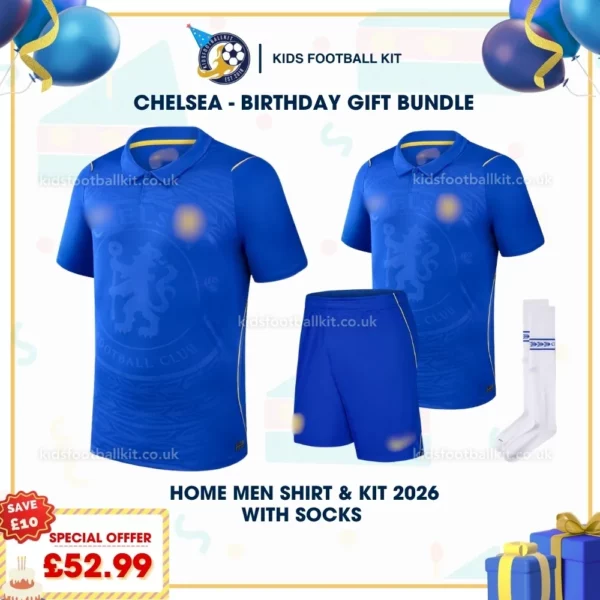 Chelsea home men shirt and kids kit 26_27