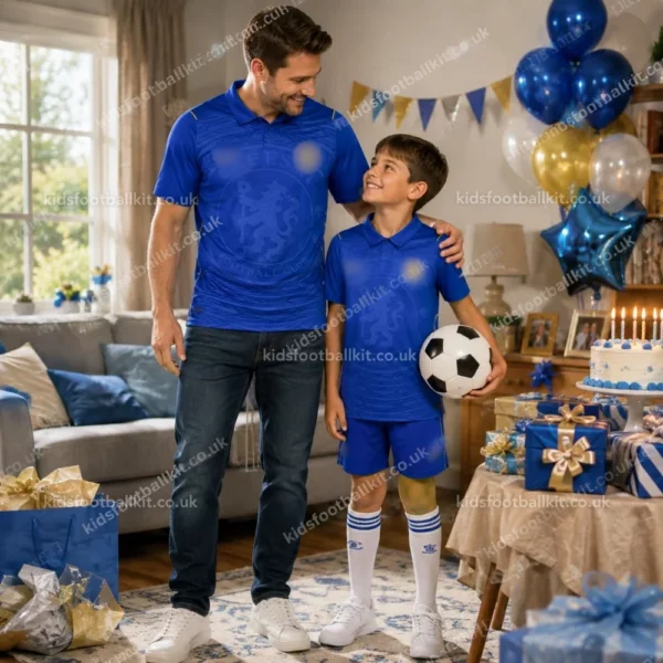 Chelsea home men shirt and kids kit 26_27 -image