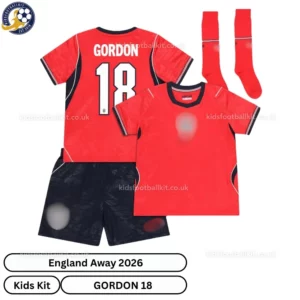 England Away kids kit 2026-over view-GORDON 18