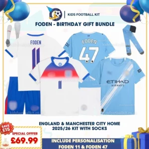 England Home & Manchester City Home 2025_26 - FODEN 11 & FODEN 47-p
