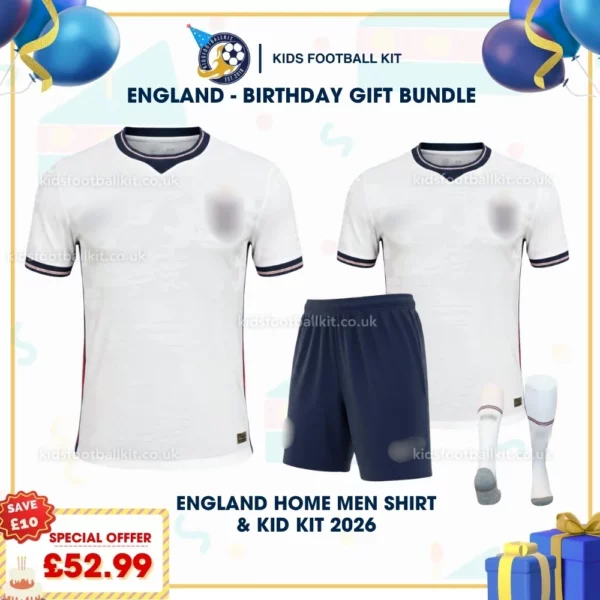 England Home men and kids kit 2026-p