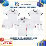 England Home men and kids kits 2026 with socks-p