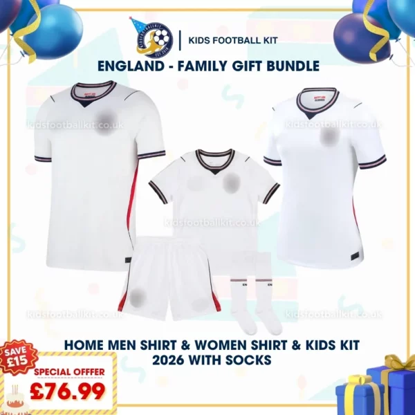 England Home men women and kids kits 2026 with socks-p