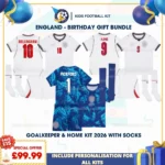 England goalkeeper and home kids kits 2026-PICKFORD 1 BELLINGHAM 10 KANE 9-p