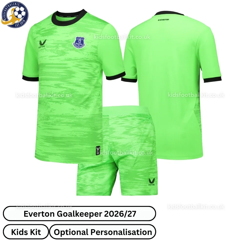 Everton Goalkeeper Kids Football Kit 2026/27 (No Socks)