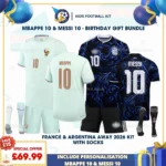 France and Argentina away kids kits 2026 - MBAPPE 10 and MESSI 10-p