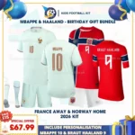 France away and Norway home Kids Kit 2026_MBAPPE 10 and BRAUT HAALAND 9-p