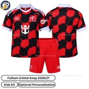 Fulham United away kids kit 26_27-over view