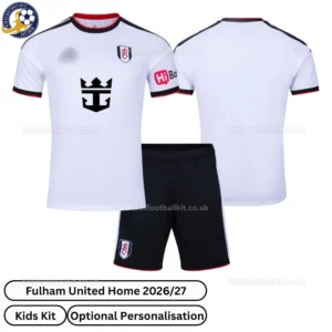 Fulham United home kids kit 26_27-over view