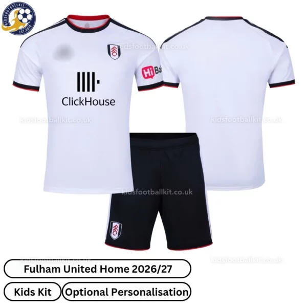 Fulham United home kids kit 26_27-over view