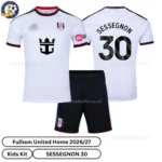 Fulham United home kids kit 26_27-over view-SESSEGNON 30