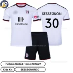 Fulham United home kids kit 26_27-over view-SESSEGNON 30