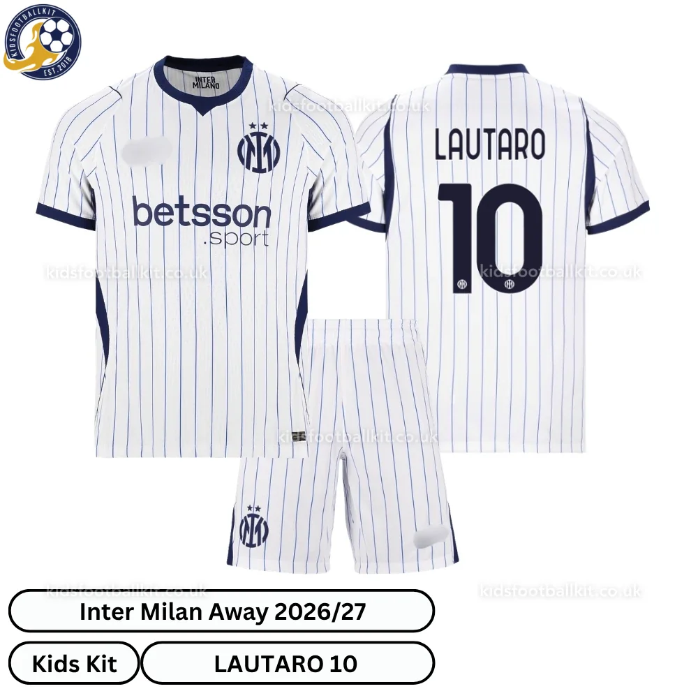 Inter Milan Away Kids Football Kit 2026/27 – LAUTARO 10 (No Socks)