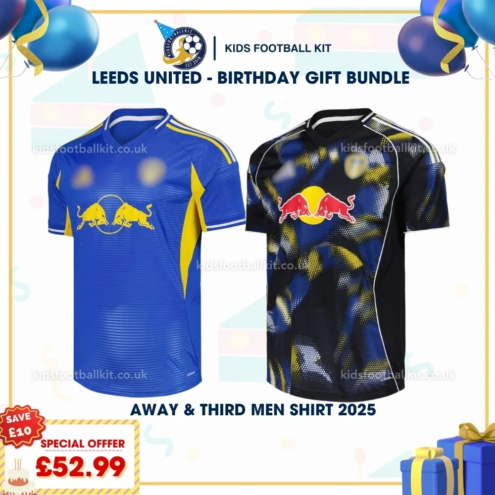 Leeds United Birthday Gift Pack – Away and Third Men Football Shirt 2025/26