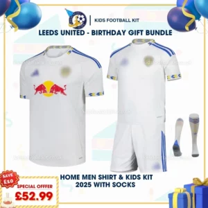 Leeds united home men shirt & kids kit 25_26-p