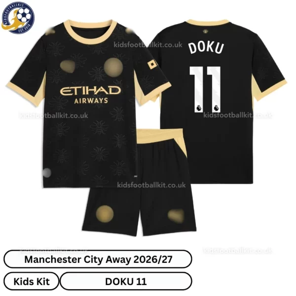 Manchester City Away Kids Kit 26_27-over view-DOKU 11